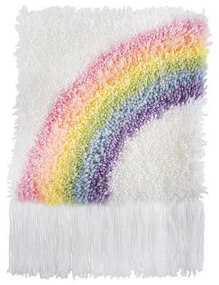Klink-Haken-Kit, Regenbogen, 30x30 cm, Canvas, Garn