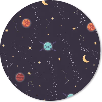 Produktbild von MuchoWow® Mauspad Mousepad Planeten - Sterne - Muster 50x50 cm - Mousepads - Maus Mat - Pad - Mausunterlage - Vinyl