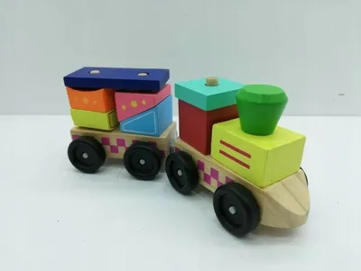Produktbild von Elefun Holzspielzeug Zug mit Bausteinen 3-in-1