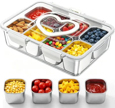 Snackbox mit 8 Fächern, Polypropylen, 2 Stück