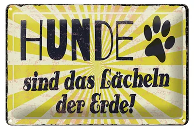 Produktbild von Blechschild Spruch 12x18 cm Hunde Lächeln der Erde Schild