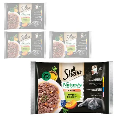 Zdjęcie produktu dla Sheba Nature's Collection 16x85g Mokra Karma Dla Kotów Wybór Smaków W Sosie Kurczak Indyk Tuńczyk Łosoś