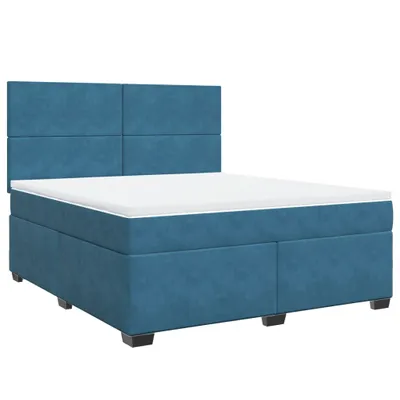 Produktbild von Boxspringbett mit Matratze Blau 180x200 cm Samt