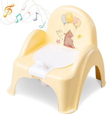 Produktbild von Babykajo Töpfchen mit Musik. Kinder Töpfchen mit herausnehmbarem Topf und Anti-Rutsch Beschichtung - Baby Töpfchen mit Griff zum einfachen Ausleeren!