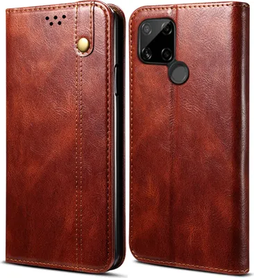 Produktbild von OPPO Realme C21 Hülle, LaimTop Leder Flip Brieftasche Schutzhülle für OPPO Realme C21 Rot