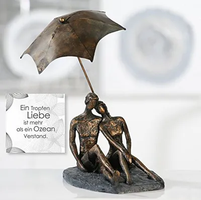 Produktbild von Casablanca Skulptur Rendezvous Poly,broncefin schwarze Base,H.31/B.17cm (LxBxH) 0 x 17 x 31 cm
