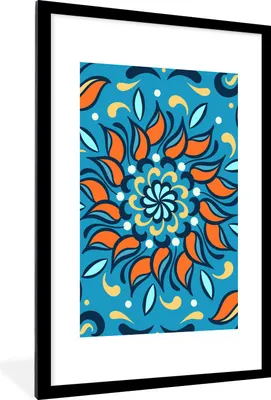 Produktbild von MuchoWow® MuchoWow® Gerahmtes Poster Blume - Blätter - Abstrakt - Muster 60x90 cm - Poster mit zchwarzem Bilderrahmen - Dekoration - Wandposter Wohnzimmer - Hochwertig