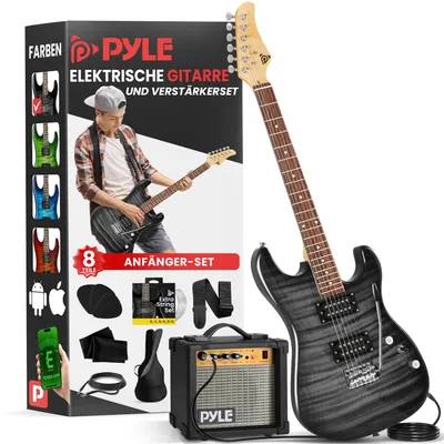 Produktbild von Pyle E-Gitarre Set 41", Dreadnought, inkl. Verstärker, Zubehör, Schwarz