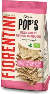 CHRUPKI GRYCZANE PIRAMIDKI Z QUINOA I AMARANTUSEM BEZGLUTENOWE BIO 80 g - FIORENTINI