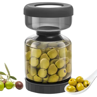 Immagine prodotto di Barattolo per sottaceti, capovolgibile con cestello, capacità 1 litro, vetro, antiscivolo, colore grigio