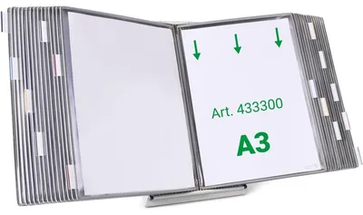 Produktbild von tarifold Sichttafelsystem 433300 DIN A3 grau mit 30 St. Sichttafeln, 1 St.