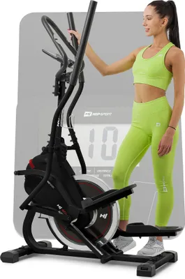 Produktbild von Hop-Sport Cross Stepper für zuhause HS-400B Icon Schwarz - 2-in-1 Crosstrainer und Stepper mit Trainingscomputer - innovatives Trainingsgerät