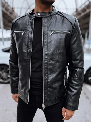 Image de Veste en cuir pour homme, noire, taille XL