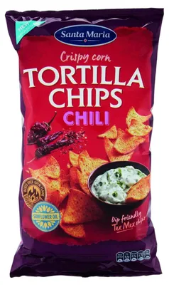 Produktbild von Santa Maria Tortilla Chips Chili 475g – Knusprige Maischips mit würziger Chili-Note