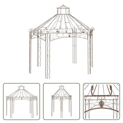 Produktbild von The Living Store Gartenpavillon Antik-Braun 400x258x378 cm Eisen