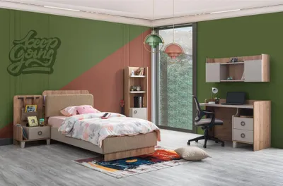 Productafbeelding van Kindermeubels: ledikant, nachtkastje, commode, boekenkast, bureau