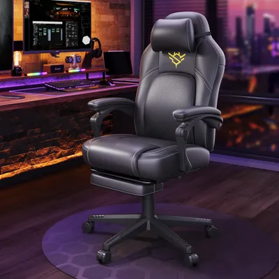 Produktbild von Gaming-Stuhl, Computerstuhl mit Fußstütze, Bürostuhl höhenverstellbar