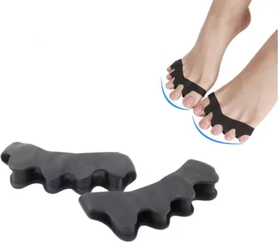 Produktbild von CHPN – Zehenkorrektur – Zehenspreizer – Schwarz – 2 Stück – Schmerzhafte Zehen – Zehenspreizer – Hallux Valgus – Großzehenkorrektor – Schwarz – 1 Paar