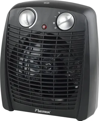 Produktbild von Bestron Heizlüfter mit 2 Leistungsstufen, inkl. Umkippsicherung & Überhitzungsschutz, für Räume bis zu 20m², 2000 Watt, Farbe: Schwarz