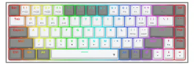 Produktbild von REDRAGON K631RGB-PRO-WG CASTOR, Verkabelt & Kabellos, USB + RF Wireless + Bluetooth, Mechanischer Switch, Weiß, Grau
