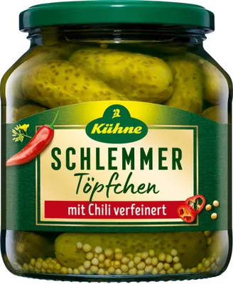 Obrázek produktu pro Kühne gurmánské hrnce ostrých okurek rafinovaných s chilli 580ml