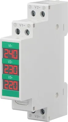 Image de voltmètre triphasé pour courant alternatif, montage sur rail Din, affichage numérique LCD, voltmètre, compteur de courant, 60-450 V