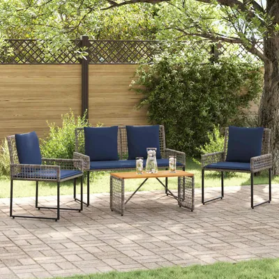 Produktbild von Möbel Gartenmöbel Set mit Kissen Stahl - Gartenmöbelgarnituren &50391