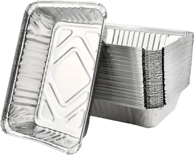 Obrázok produktu pre Hliníkové Grilovacie Misky 50 Kusov, 22x15x5.5 cm, Jednorazové Pečúce Formy na Grilovanie