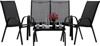 Image de Salon de jardin en métal ADRIANNA - noir