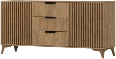 Produktbild von Kommode ENTIA 150 cm, Sideboard mit 2 Türen und 3 Schubladen, Bronze, moderne Schubladenkommode