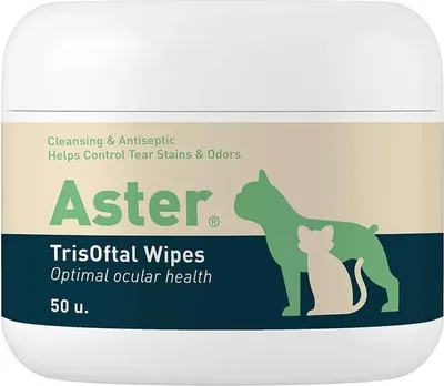 Imagen del producto de Toallitas de limpieza ocular Vetnova Aster Tristofal, transparentes, para todo tipo de ojos, talla única