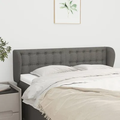 Produktbild von The Living Store Kopfteil mit Ohren Dunkelgrau 147x23x78/88 cm Stoff