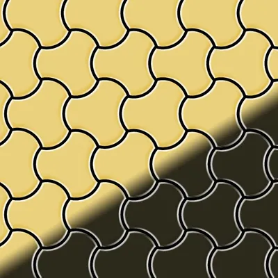 Produktbild von Mosaik Fliese massiv Metall Messing gewalzt gold 1,6mm stark Ubiquity-BM