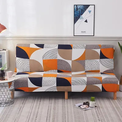 Produktbild von Futon Schonbezug Armlose Sofabezug Stretch Schlafsofa Schonbezug Protector Elastic (1,Geometrie)