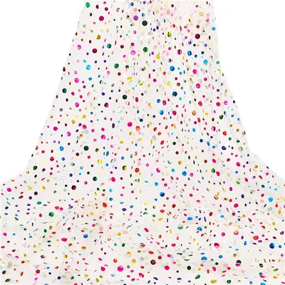 Image de Tulle à pois - Tissu en filet orné de paillettes - Idéal pour les travaux manuels et la décoration - Dimensions : 200 x 160 cm