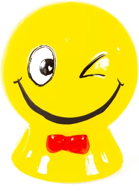 Produktbild von Keramik Spardose Smiley Emoji Gelb 13cm - Lustige Sparbüchse Geschenkidee Zufallsmotiv
