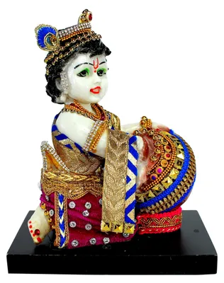 Krishna-Statue aus Harz, Makhan Chor Murti, 19 cm