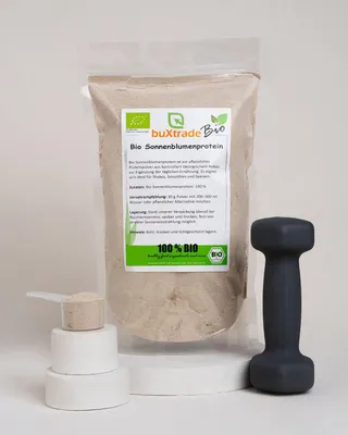 Produktbild von 1 kg Bio Sonnenblumenprotein | Pulver | Proteine | BIO