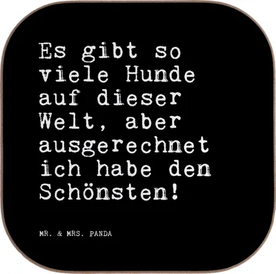 Produktbild von Mr. & Mrs. Panda Holzuntersetzer Es gibt so viele... - Schwarz - Geschenk, Untersetzer für Gläser, gläseruntersetzer, Spruch, Tier, Coaster, Tischschoner, Frauchen, Herz