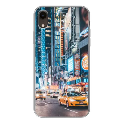 Produktbild von MuchoWow® Handyhülle Schutzhülle Hülle für iPhone XR New York bei Nacht Silikon Softcase Handy Hülle - Schutzdeckel