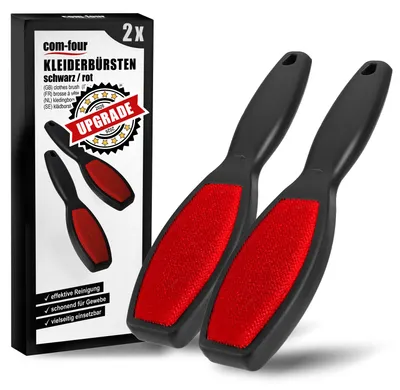 Productafbeelding van com-four® 2X kledingborstel (2026) – dubbelzijdige pluizenborstel voor kleding