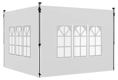 Produktbild von Seitenwände für Zelt - 2 Paneele - Mit Fenster - 295x195 cm - Oxford Gewebe - Weiß
