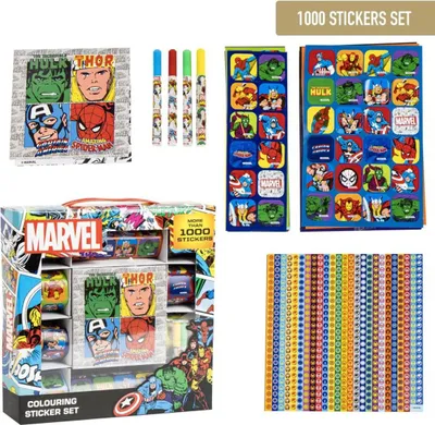 Zdjęcie produktu dla Zestaw naklejek Marvel StickerWorld - zestaw naklejek i artykułów piśmiennych do szkoły i kreatywnych projektów