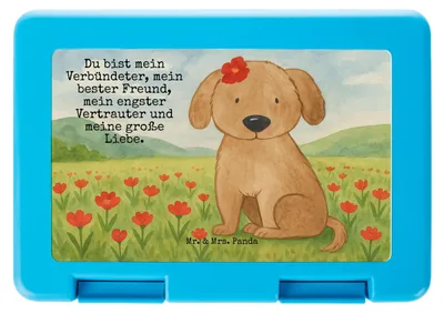 Produktbild von Mr. & Mrs. Panda Bento Box Hund Dame Design - Weiß - Geschenk, Essensbox, Hundeliebe, Snackbox, Liebenswert, Sprüche, Lunchbox, Liebe, Meal Prep, Bentobox, Niedlich