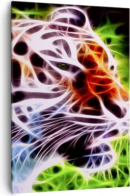 Produktbild von Bild auf Leinwand - Leinwandbild - Einteilig - Afrika aggression tiere tiger - 70x100cm - Wand Bild - Wandbilder - Leinwanddruck - Wanddekoration - Leinwand bilder - Wandbild - PA70x100-2293
