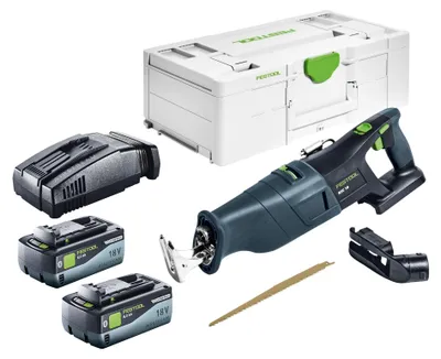 Image de Festool RSC 18 EB-Basic Scie sabre sans fil 18 V Brushless + 2x batterie 8,0 Ah + chargeur rapide + Systainer
