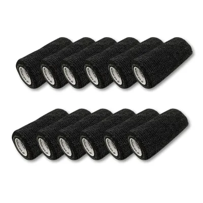 Produktbild von LisaCare selbsthaftende Bandagen 10cmx4,5m - Schwarz - 12 Rollen Pflaster