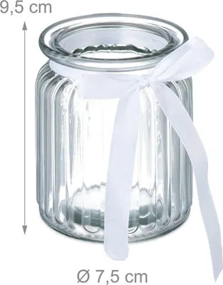 Image de Lot de 12 bougeoirs avec nœuds décoratifs