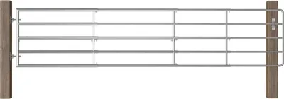 Produktbild von 5-Rohre-Weidetor Stahl (150-400)×90 cm Silbern