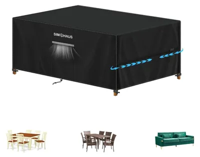 Produktbild von Abdeckhaube Gartentisch 150x90x75cm 420D Oxford Wasserdicht Schwarz